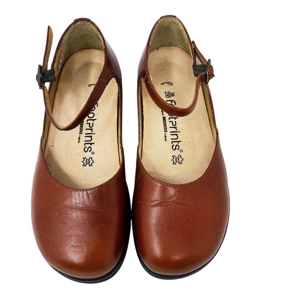 Footprints by Birkenstock Brown Leather Mary Jane Flats - Picture 5 of 10